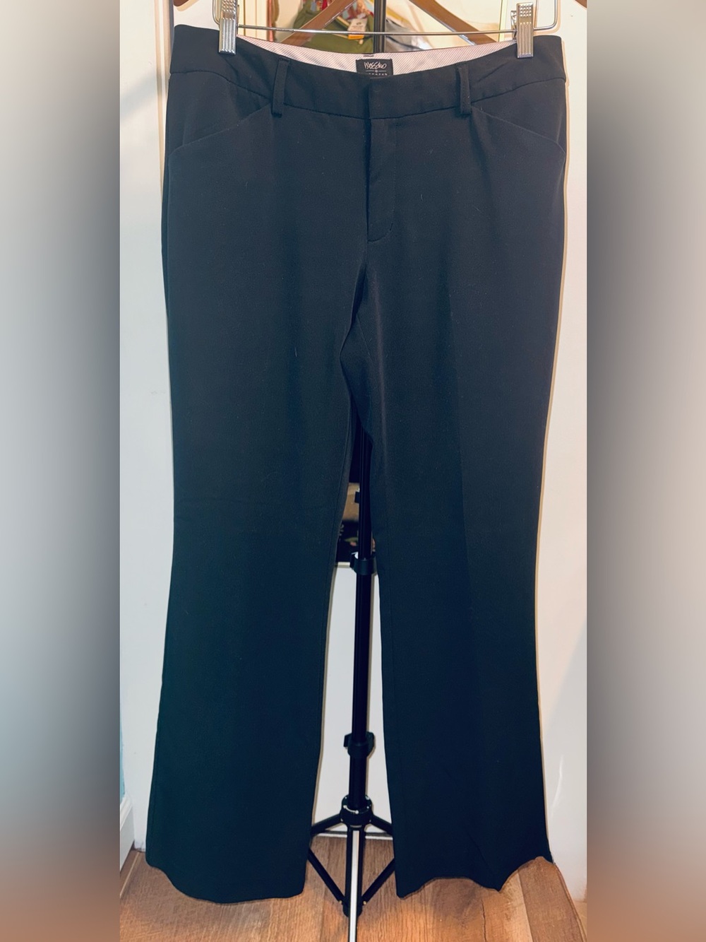 Mossimo Stretch Black Dress Pants Size 8 Bootcut Flare Trouser Workwear